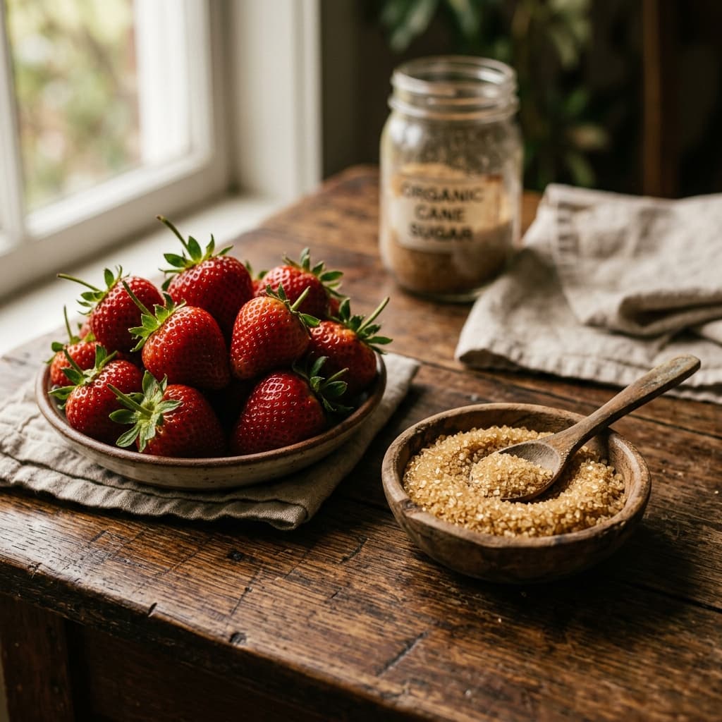 Fresh organic strawberries